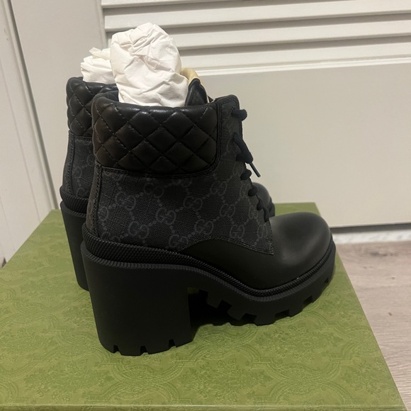 Gucci Women's GG Platform High Block Heel Ankle Boots NEW SZ 35 - Picture 7 of 10